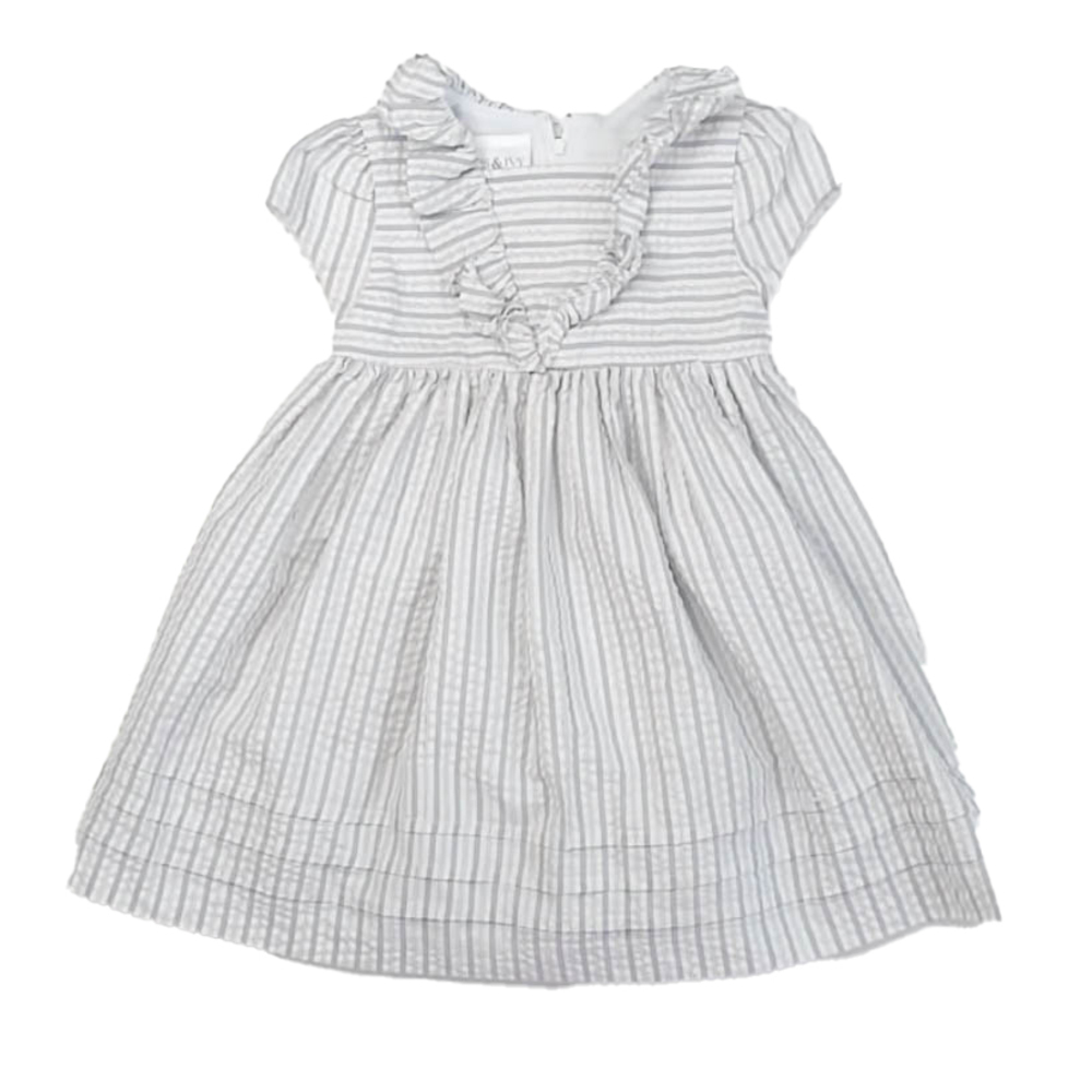Iris & Ivy Girls Gray Stripe Dress size: 3T